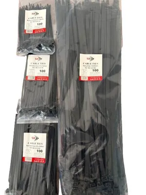 Produktbild von Kabelbinder Set 400tlg Industriequalität schwarz 2,5/4,8/7,6 mm x 10/15/20/40 cm - UV Beständig