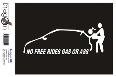 Produktbild von Aufkleber / Autoaufkleber - JDM / Die cut / Auto / OEM - No free rides - gas or ass - 210x80 mm rot - Heckscheibe / Heckscheibenaufkleber