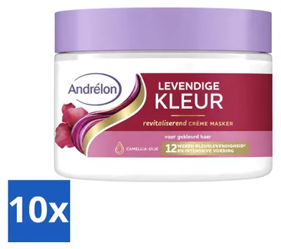 Produktbild von 10 x Andrélon Levendige Kleur Crème Haarmasker - 300 ml - Vorteilspackung - 10 Stücke