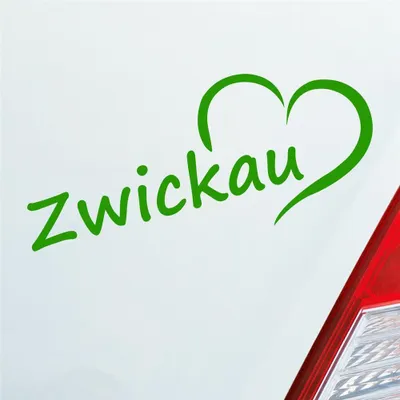 Produktbild von Auto Aufkleber Zwickau Herz Stadt City Liebe Love Heimat 19x8 cm Hellgrün Sticker Heckscheibenaufkleber