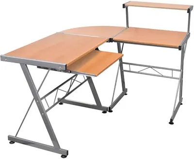 Produktbild von Computer-Schreibtisch, Eckschreibtisch, Braun, 132 x 112 x 99 cm, Holz, Computertisch für Schlafzimmer, Wohnzimmer, Arbeitsplatz, Arbeitsplatz, Arbeitstisch, Computertische