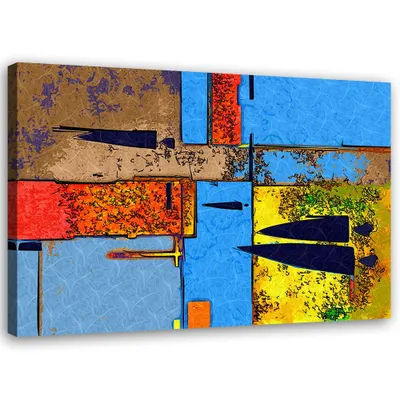 Obrázok produktu pre Obraz na plátne perverzná krajina 100x70 cm Feeby modrá maľba na stenu pripravené na zavesenie