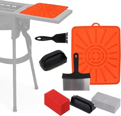 Produktbild von 11-teiliges Grillreinigungssset Silikon Spatel Matt schwarz