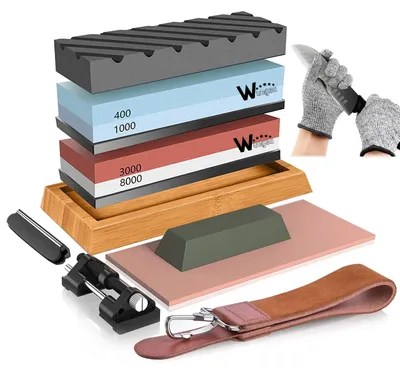 Productafbeelding van Premium Professionele Slijpsteen Set - 12 in 1 Messenslijper