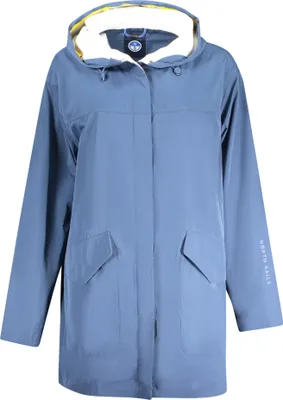 Produktbild von Blaue Damenjacke: Langarm-Parka mit Kapuze und Taschen