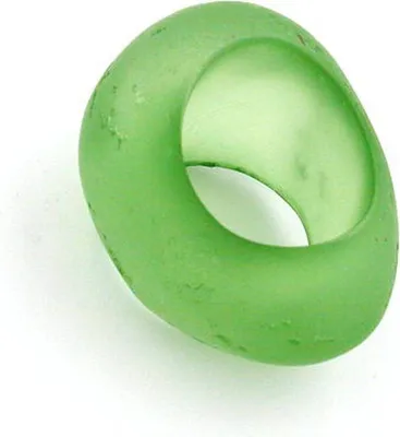 Produktbild von Tuchperle, oval, grün-matt, Struktur