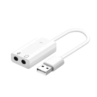 Produktbild von Avizar, Externe USB / 3.5mm Klinken-Audiokarte und Mikrofon HD-Soundqualität, Weiß