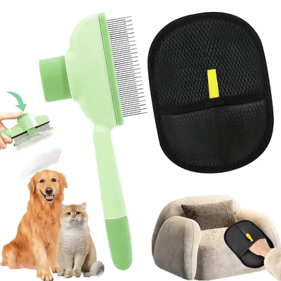 Produktbild von Katzenbürste & Haarentfernungshandschuh Set für Hunde & Katzen