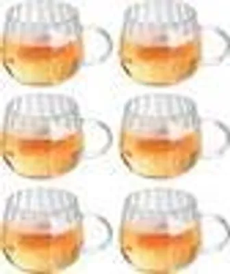 Produktbild von Kürbis Tasse, 400 ml Herbst Glasbecher, Transparente Tasse mit Griff, Latte Macchiato Gläser Kaffeetassen, Espresso Kaffeetasse für Tee, Getränke, 400 ml, 6