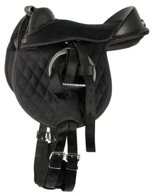 Produktbild von Reitkissen Bambino Pony/Shetty Pad Sattel für Kinder komplett mit Zubehör 10zoll in Schwarz/Rose