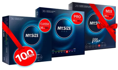 MY.SIZE MY.SIZE 100 Prezerwatyw 60 mm Megazestaw Classic + Mix + Pro – zdjęcie 1