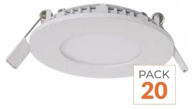 Image de Pack de 20 - Spot LED Encastrable Rond BLANC 12W - Blanc Froid 6000K - 8000K