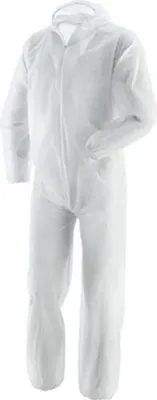 Produktbild von Payper Einweg-Schutzanzug PP-U-01 – Atmungsaktiver Maleroverall mit Kapuze, 45 g/m² – Weiß L