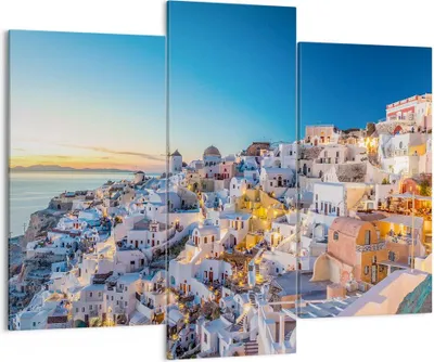 Produktbild von Bild auf Leinwand - Leinwandbild - Griechenland Insel Sommer - 130x100cm - Wand Bild - Wanddeko - Leinwanddruck - Bilder - Kunstdruck - Wanddekoration - Leinwand bilder - Wandkunst - CB130x100-4062