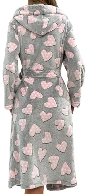 Imagen del producto de Bata de forro polar con mangas largas y cinturón, ideal para uso doméstico