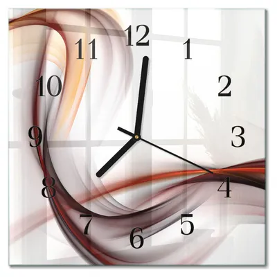 Produktbild von Tulup Glasuhr Wanduhr Küchenuhr Echt-Glas 30x30 cm Modern Dekorativ Geräuschlos Schwarzen Zeigern - Abstraktion