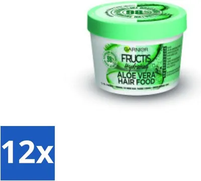 Produktbild von Garnier - Fructis Hair Food Aloe Vera - 3-in-1 Haarmaske - Normales bis trockenes Haar - 400 ml - Vorteilspack - 12 Stücke
