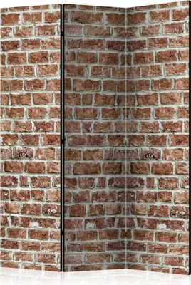 Produktbild von 3-teiliger Doppelseitiger Vlies Paravent - Brick Space 135x172 cm Muster f-A-0729-z-b