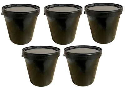 Produktbild von SILPLAST Eimer mit Deckel 30L x 5 Kunststoffeimer 30 Liter lebensmittelecht stapelbar Plastikeimer leer Schwarz