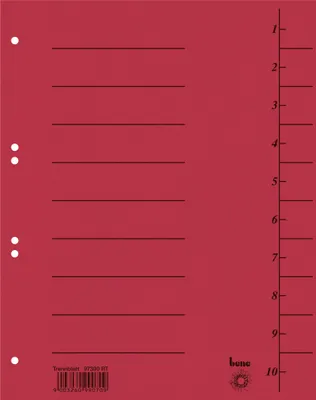 Produktbild von Bene Trennelement - 10 Teile - vorgedruckt: 1-10 - für A4 (210 x 297 mm)