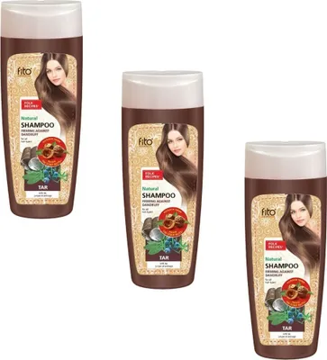 Produktbild von 3 x 270 ml Fitokosmetik Shampoo Teer mit Wacholderöl und Salbei Anti-Schuppen