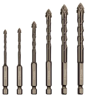 Obrázek produktu pro Sada 6 vrtáků s excentrickým vrtáním, každý s 4 břity