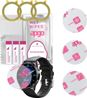 Produktbild von apgo 3 Stück Schutzglas, klar, kompatibel mit Tracer SM7 GP+ Plus Smartwatch, Hybrid 8H, Ersatz für Hartglas, Displayschutzglas, Bildschirmschutz, Displayschutz, kratzfest