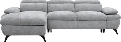 Produktbild von Linke Eckschlafcouch mit grauem Strukturbezug - SURDELI