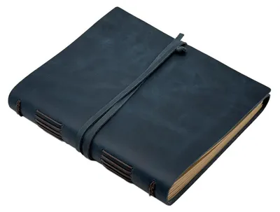 Immagine prodotto di Quaderno grande in vera pelle, formato A4, 20,3 x 25,4 cm, color blu scuro