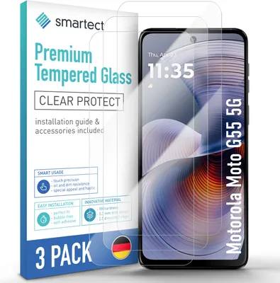Produktbild von 3x Schutzglas Panzerfolie Klar für Motorola Moto G55 5G Displayschutz Hartglas