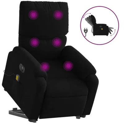 Produktbild von vidaXL Elektrischer Massagesessel mit Aufstehhilfe Schwarz Stoff