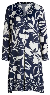 Produktbild von Betty Barclay Damen Tunikakleid Langarm 36, Dunkelblau/Weiß