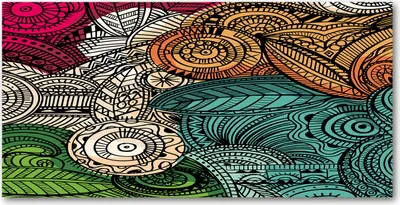 Produktbild von Tulup® Glas-Bild - 100x50 -Wandkunst - Wandbild hinter gehärtetem Sicherheitsglas  - Kunst: modern & klassisch - Abstrakte Federn - Mehrfarbig