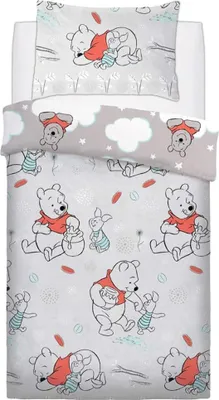 Immagine prodotto di Winnie the Pooh - Biancheria da letto Cloud, reversibile TC119 (letto singolo) (bianco/arancio/blu)