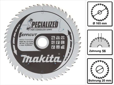 Image de Makita B-57336 Scie EFFICUT 165x20x56Z