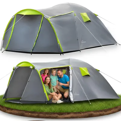 Produktbild von Campela Tropical 4 Familienzelt – 4-Personen-Kuppelzelt mit Vorraum – wasserdicht 3000 mm – leicht & kompakt für Camping