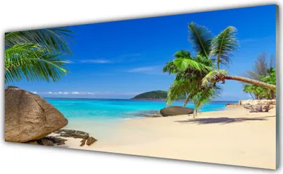 Produktbild von Acrylglasbilder 125x50 Wandbild Druck Strand Meer Steine Landschaft