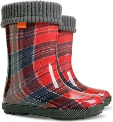 Produktbild von DEMAR Kinder HAWAI LUX Jungen Mädchen Thermostiefel Gummistiefel gefüttert Größe: 28/29, Herstellerfarbe: Rotes Karo