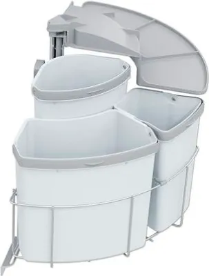 Produktbild von Vauth-Sagel Mülltrennsystem VS ENVI Center-3-39L Anzahl Fächer 3 12 Liter 18 Liter 9 Liter silber grau