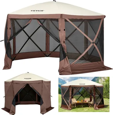 Obrázok produktu pre Pop-up kempingový altánok Kempingový prístrešok 6-stranný 12' x 12' Slnečná clona