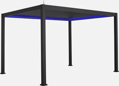 Immagine prodotto di Pergola bioclimatica elettrica 3x4m in alluminio con illuminazione a LED, Antracite