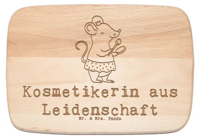 Produktbild von Mr. & Mrs. Panda Schneidebrett Kosmetikerin Leidenschaft - Transparent - Geschenk, schneidebrettchen, Firma, Frühstücksbrett, Beauty Salon, Ausbildung, Spruch, Holzbrett