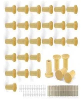 Produktbild von Famanu Wandhaken Set 30 Stück T-förmiges Design - Holz
