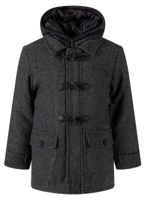 Produktbild von Minoti - Dufflecoat für Jungen, mit Kapuze, Tweed MN570 (98) (Grau)