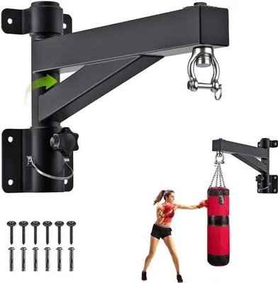 Obrázek produktu pro Držák na boxovací pytel Ibenzoa® s otočným nástěnným držákem o 360 stupňů pro cvičení v interiéru i venku