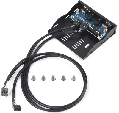 Produktbild von USB2.0 HDAUDIO Floppy Front Panel 3,5'' 9-polig auf 2 USB2.0-Schnittstelle mit Mikrofon-Audio