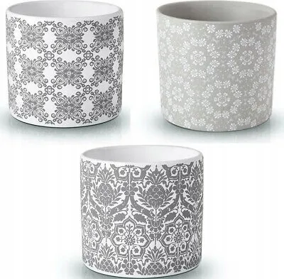 Image de Pot de fleurs en céramique Gris, 12,5 cm, Support décoratif pour plantes, Design mat