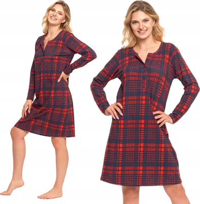 Produktbild von Damen Nachthemd Baumwolle Einteiliger Karierter Pyjama MORAJ S