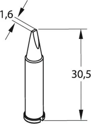 Immagine prodotto di Punta per saldatura Ser.102 a scalpello W.1,6mm 0102 CDLF16/SB ERSA