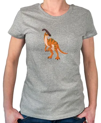 Produktbild von Huuraa Damen T-Shirt Parasaurolophus Dinosaurier XS Sport Grey Bio Baumwolle Fairtrade Damenshirt Geschenkidee